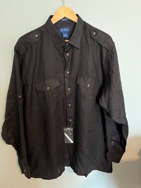 Paul Fredrick Black Linen  XL